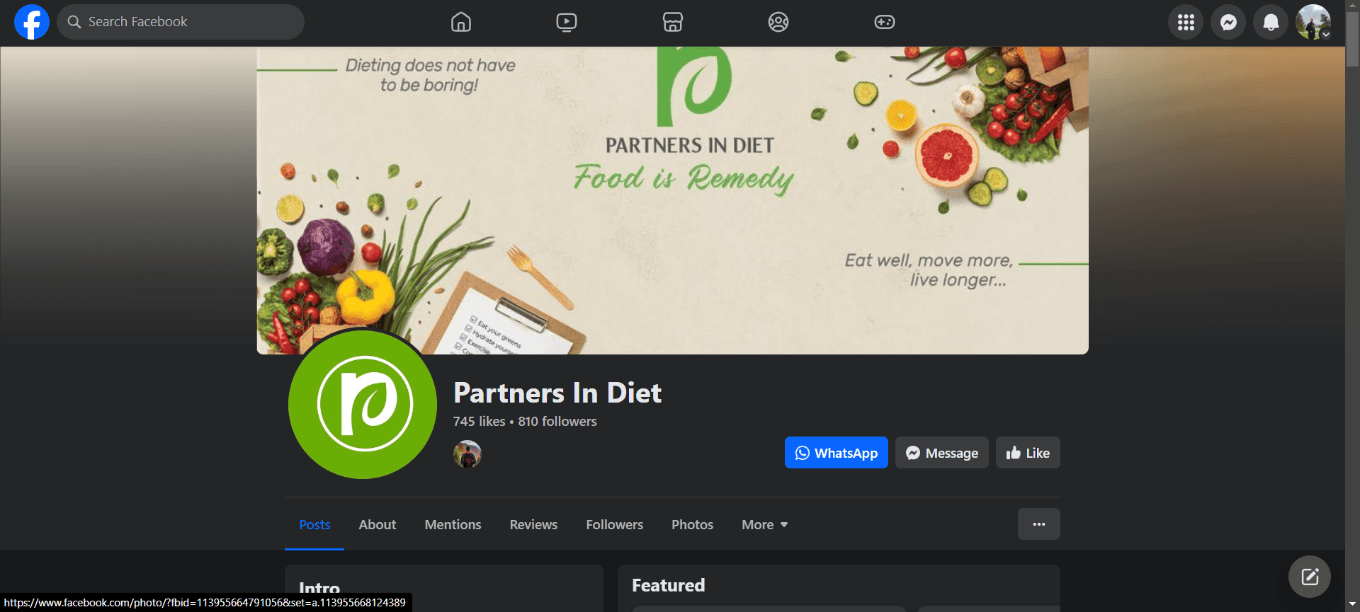 Facebook - Partners in diet